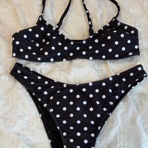 Black & White Polka Dot Bikini Set